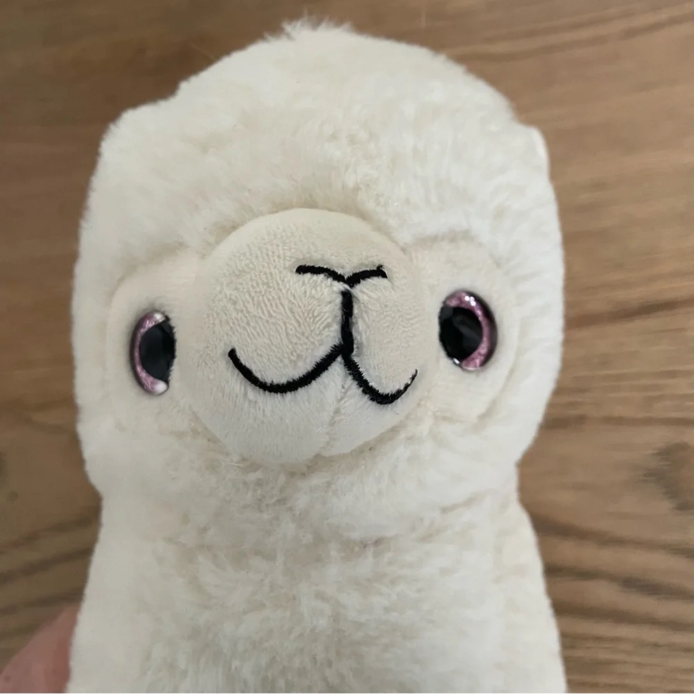 Keel Toys Alpaca Llama Soft Toy Plush Cuddly Animal White Pink Eyes Age 1+ Years - Picture 7 of 12